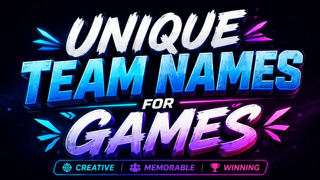 unique team names for games